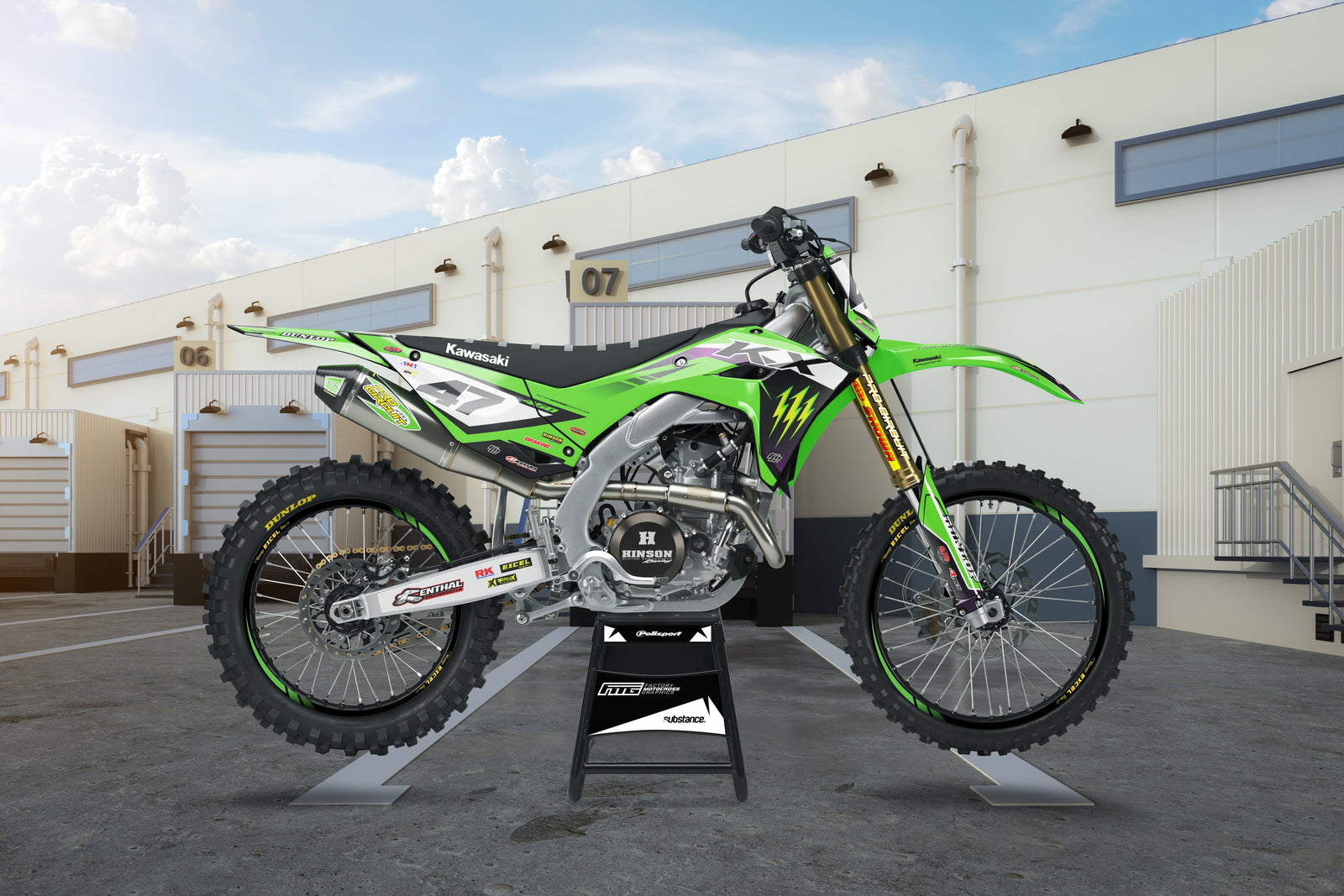 FACTORY KAWASAKI GRAPHICS LK EDITION BLACK & GREEN TEAM GRAPHICS KIT