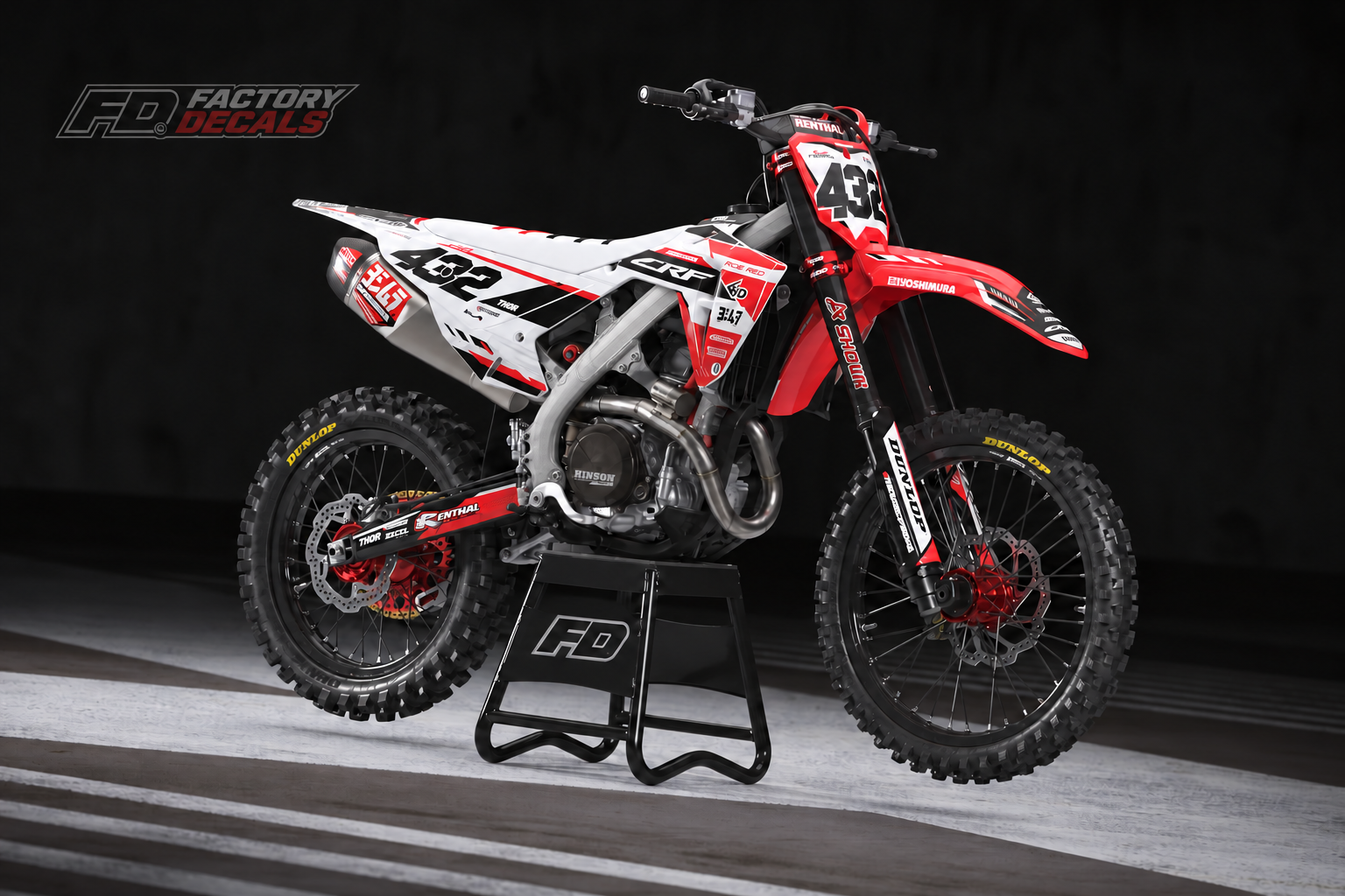 Honda Inferno White Factory Graphics Kit