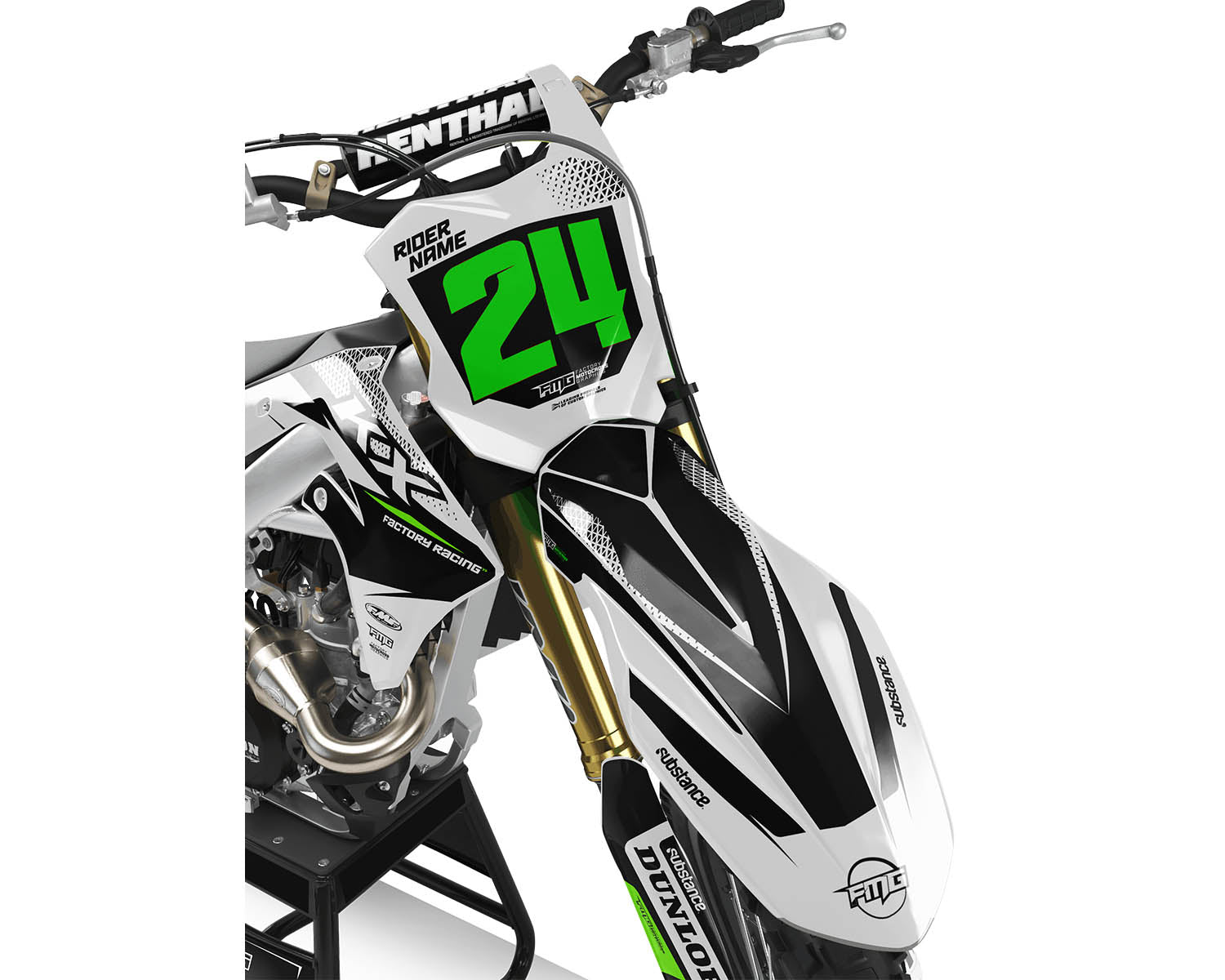 Kawasaki White Syndicate Graphics Kit