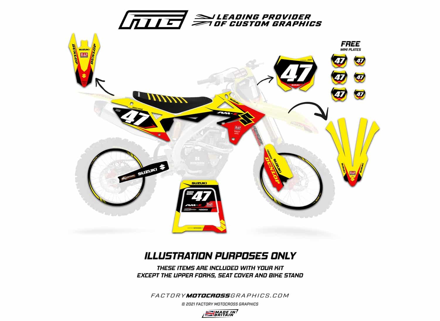 Suzuki Factory Style Pink Graphics Kit
