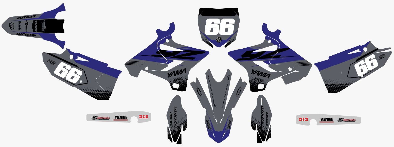 Yamaha Grey Graphics Kit