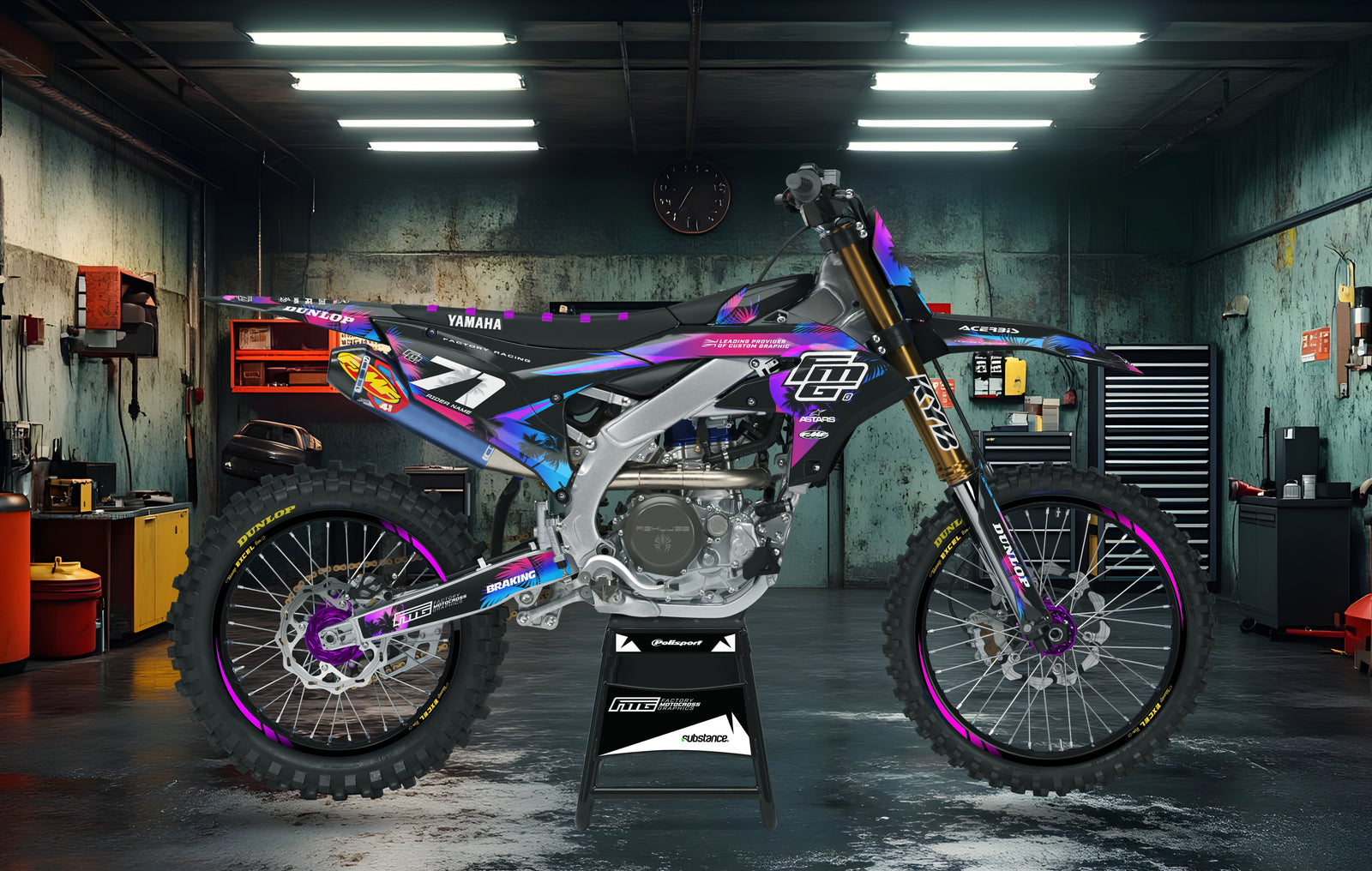 Yamaha YZ YZF Black Palm Graphics Kit