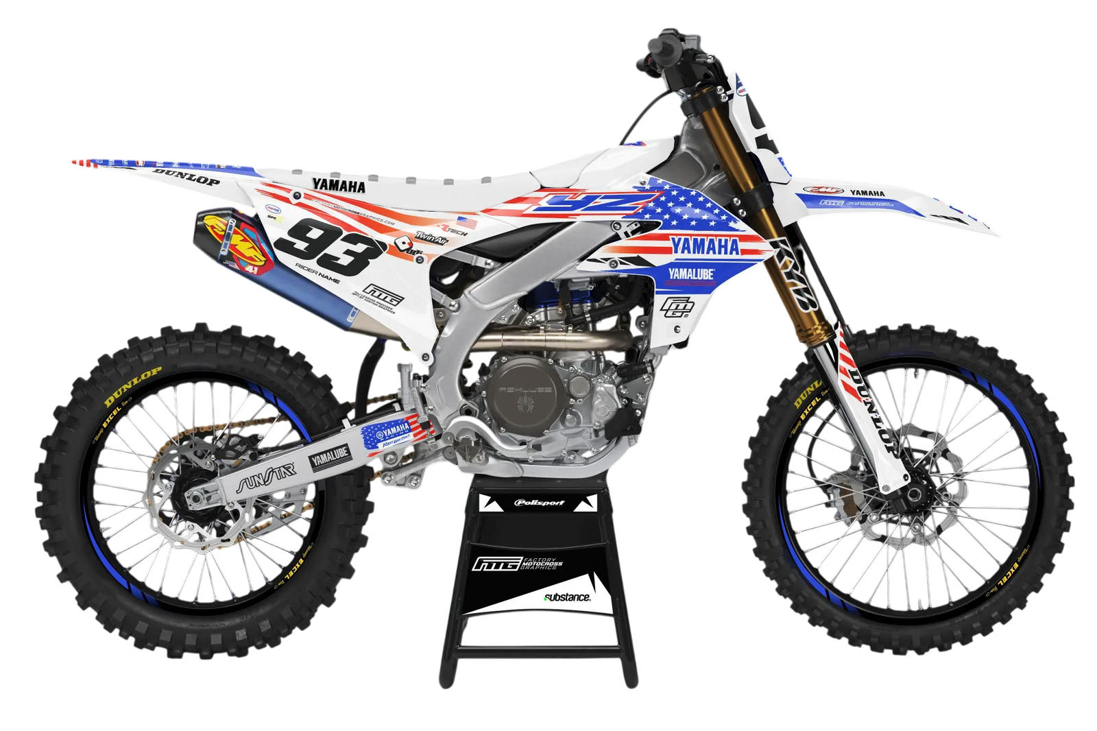 Yamaha GYTR RED WHITE & BLUE GRAPHICS KIT.