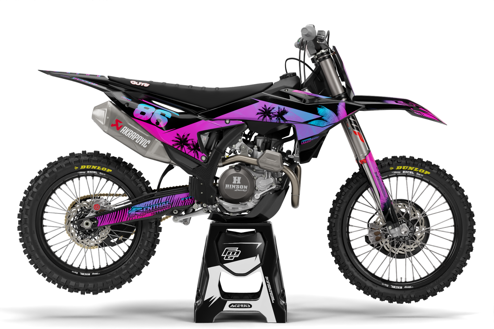 Fits KTM SX / SXF Black Palm Graphics Kit
