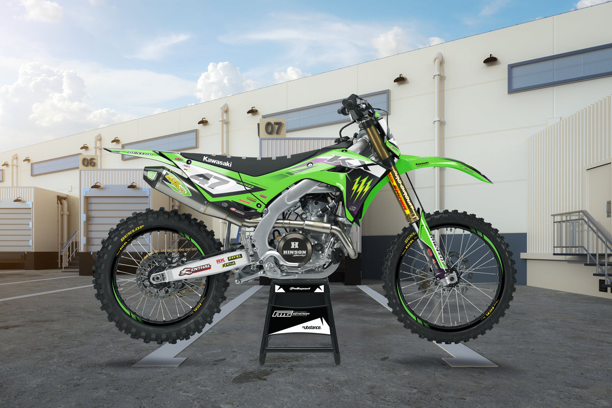FACTORY KAWASAKI GRAPHICS LK EDITION BLACK &amp; GREEN TEAM GRAPHICS KIT