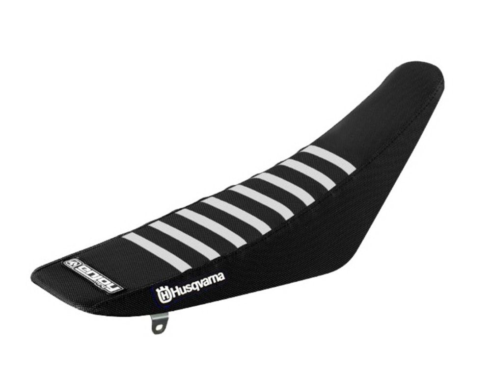 Enjoy Husqvarna Black White Ribbed Seat Cover
