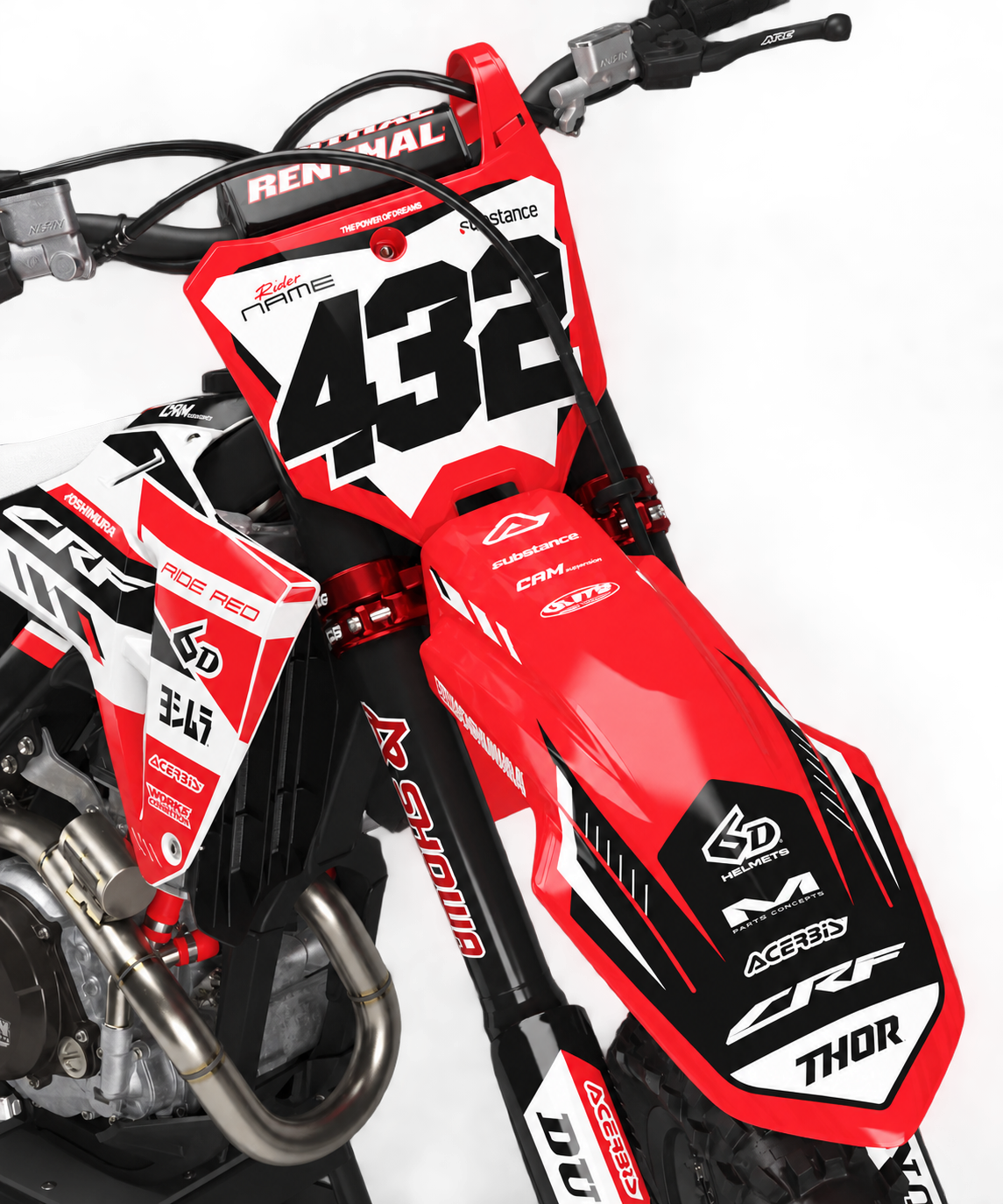 Honda Inferno White Factory Graphics Kit