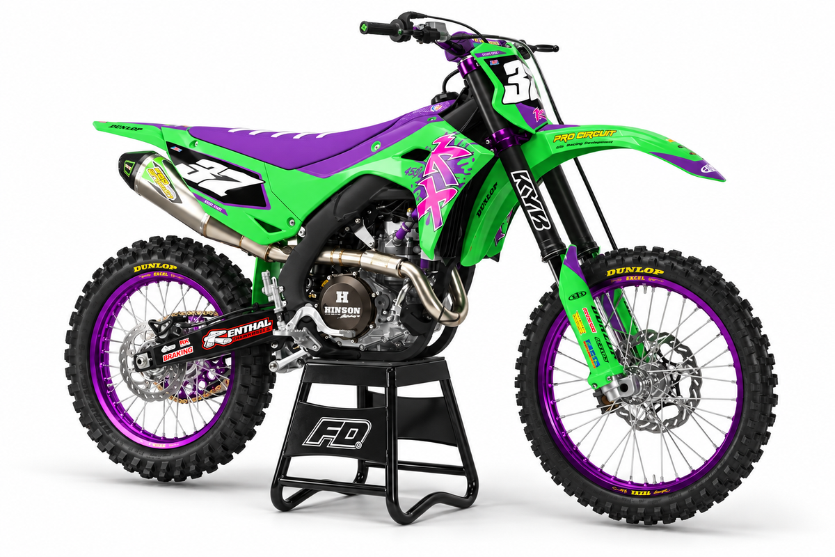 Kawasaki RETRO Pink Graphics Kit