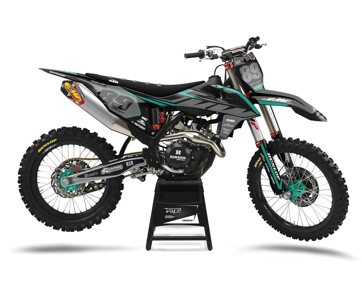 Black Carbon Grey Fits KTM Graphics