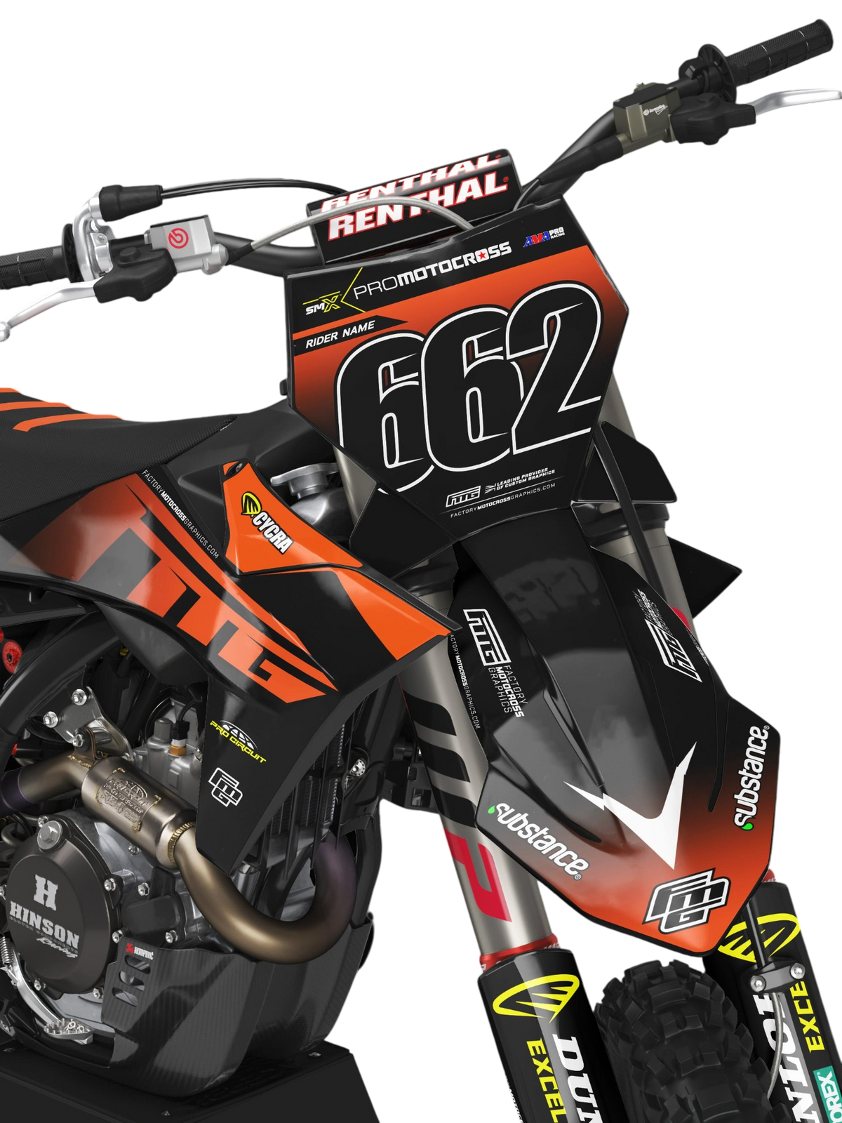 Fits KTM Team Black Graphics Kit.