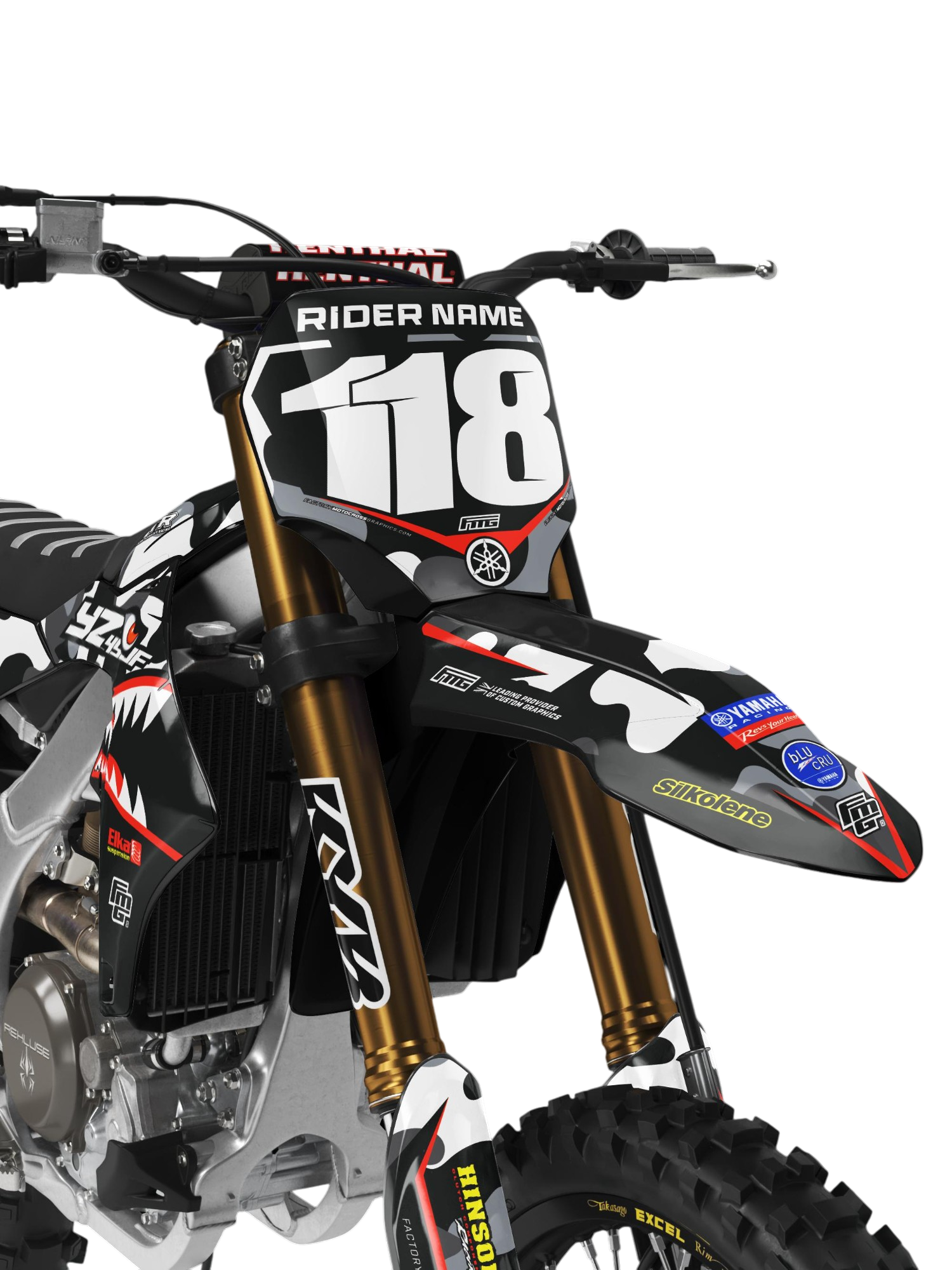Yamaha Shark Mouth CAMOUFLAGE  GRAPHICS KIT.