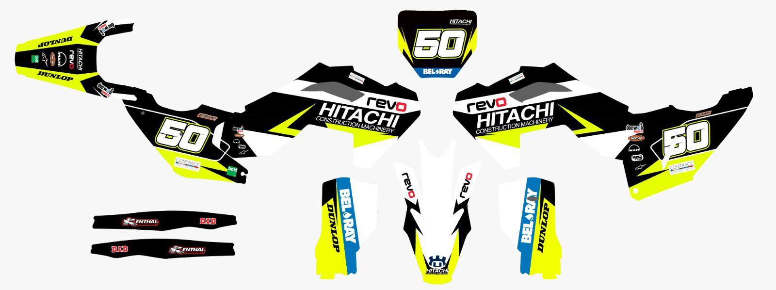 Hitachi Revo Decal Kit Factory Motocross Graphics