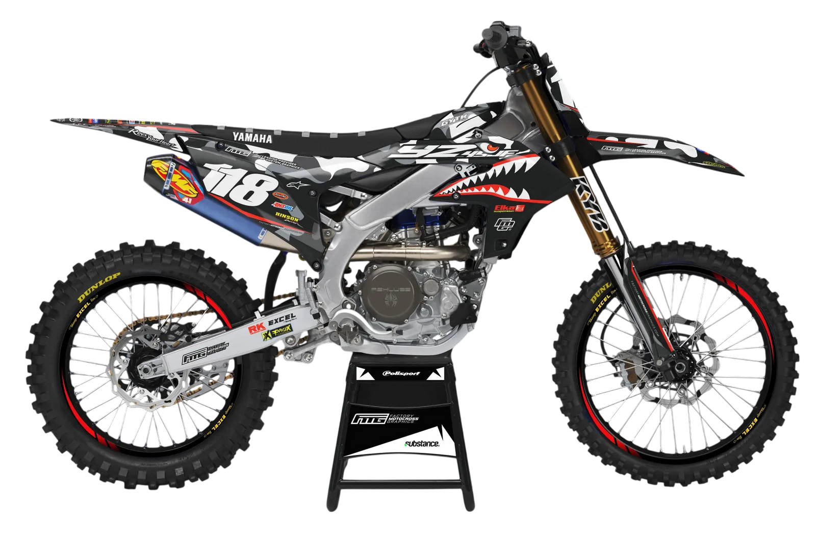 Yamaha Shark Mouth CAMOUFLAGE  GRAPHICS KIT.